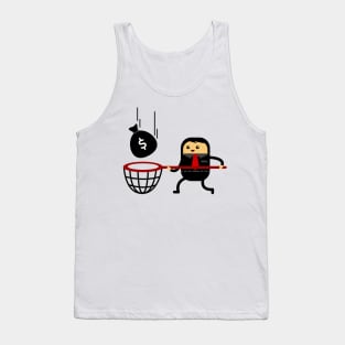 Kawaii Businessman Catch Money Tank Top